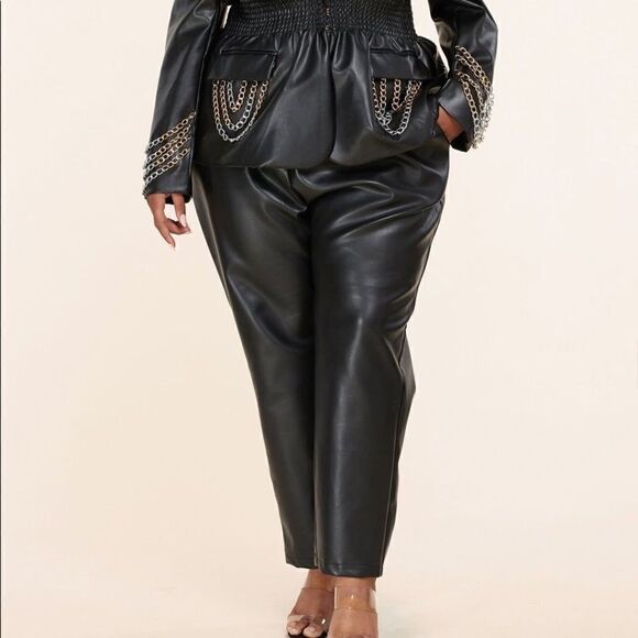 ❤️BRAND NEW! L’atise by Amy Plus Size Vegan Leather Pantsuit LAST ONE! - Picture 12 of 14